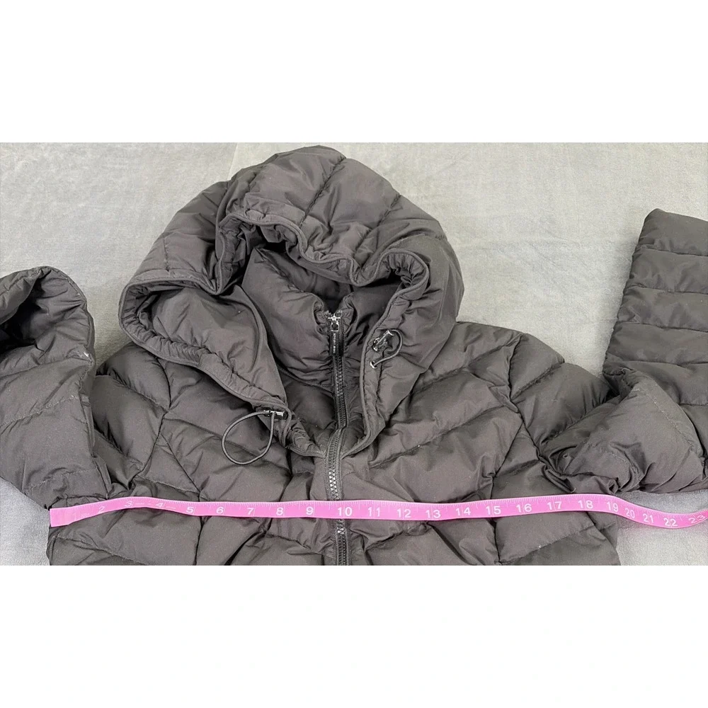 MICHAEL KORS Quilted Hooded Down Puffer Jacket Coat Size Medium Black Charity